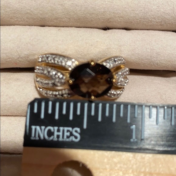 Genuine Smokey Quartz Oval East/West setting Ring - Picture 7 of 10